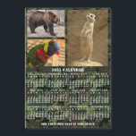 2025 Year Calendar Camouflage Add 3 Photos Magnet<br><div class="desc">This 2025 year, personalized monthly calendar magnet shows the days of the week for each month in white on a green and brown camouflage background. This is a simple, bold yearly calendar to help you conquer the new year. Always know what date it is and check the days of the...</div>