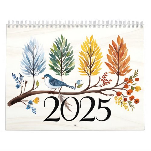 2025 year calendar with birds Calendar