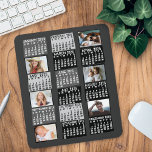 2025 Year Monthly Calendar Mod Black Photo Collage Mouse Pad<br><div class="desc">This personalized 2025 year monthly calendar has a mid-century modern geometric look with asymmetrical color blocks and cut-out paper style typography. The design is made is various shades of gray, black, and white. Use the easy templates to add six of your favorite photos (horizontal work best, but all shapes will...</div>