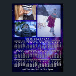 2025 Year Monthly Calendar Space Nebula 3 Photos Poster<br><div class="desc">This 2025 year, 3-photo and custom text / personalized monthly calendar wall poster shows the days of the week for each month in white on an outer-space background made of the Small Magellanic Cloud tinted blue. The Small Magellanic Cloud is a galaxy about 200, 000 light-years way that orbits our...</div>