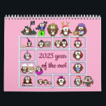 2025 year of the owl calendar<br><div class="desc">Sweet,  funny and adorable cartoon owls calendar for 2025,  because we never laugh nor have enough of cute owls.</div>