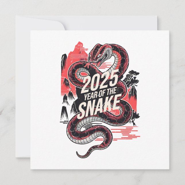 2025 Year of The Snake Chinese New Year  Holiday Card (Front)