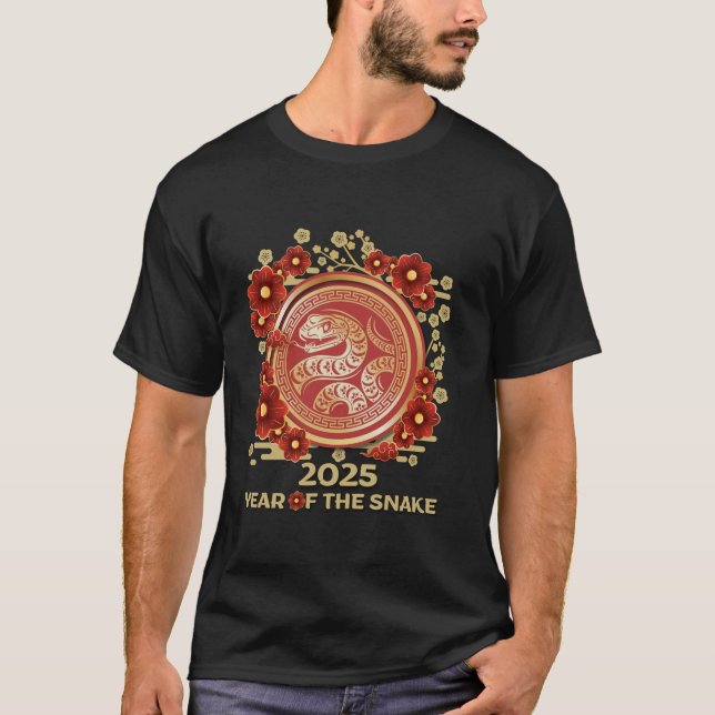 2025 Year of the Snake Chinese Zodiac Lunar New Ye T-Shirt (Front)