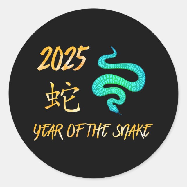 2025 Year Of The Snake Classic Round Sticker (Front)
