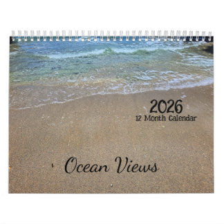 2026 12-Month Ocean Views Calendar