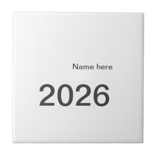 2026 2027 2028 name title here year bold letter ceramic tile