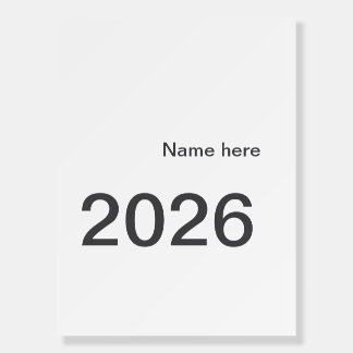 2026 2027 2028 name title here year bold letter  foam board