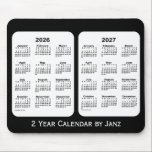 2026-2027 Black and White 2 Year Calendar by Janz Mouse Pad<br><div class="desc">Custom Calendar Designs by Janz © 2008-2019 Jan Fitzgerald. All rights reserved. Graphic Design, Artwork, & Photography by Jan & Michael Fitzgerald.</div>