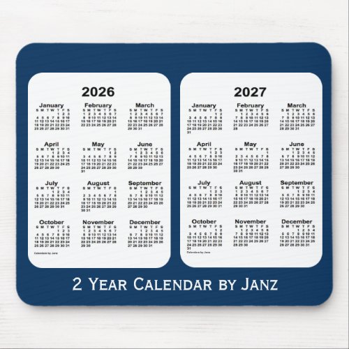 2026_2027 Police Box Blue 2 Year Calendar by Janz Mouse Pad