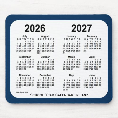 2026_2027 Police Box Blue School Calendar by Janz Mouse Pad