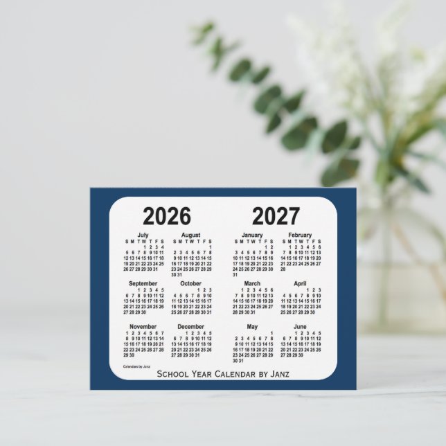 2026-2027 Police Box Blue School Calendar by Janz Postcard | Zazzle
