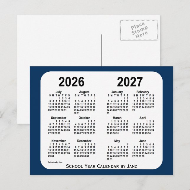 【超希少】Recruiter’s cup 2026 CALENDAR 2026-2027 Police Box Blue School Calendar by Janz Postcard | Zazzle