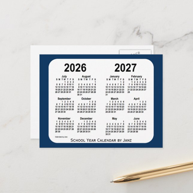 2026-2027 Police Box Blue School Calendar by Janz Postcard | Zazzle