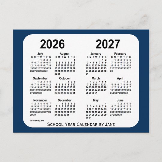 20262027 Police Box Blue School Calendar by Janz Postcard