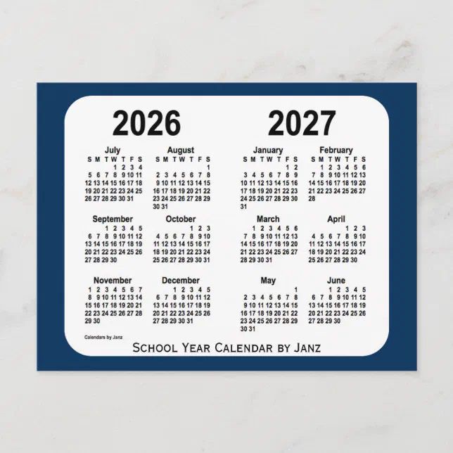 2026-2027 Police Box Blue School Calendar by Janz Postcard | Zazzle