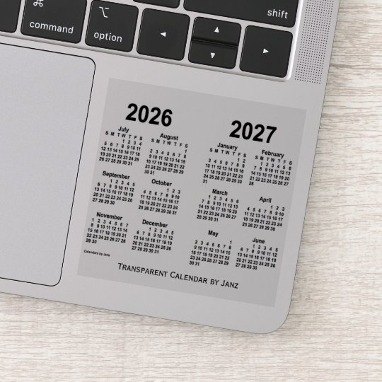 2026-2027 Transparent Calendar by Janz Sticker | Zazzle.com