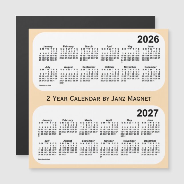 2026-2027 Wheat 2 Year Calendar by Janz Magnet (Front/Back)