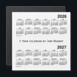 2026-2027 White 2 Year Calendar by Janz Magnet<br><div class="desc">Custom Calendar Designs by Janz © 2008-2019 Jan Fitzgerald. All rights reserved. Graphic Design,  Artwork,  & Photography by Jan & Michael Fitzgerald.</div>