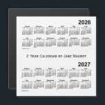 2026-2027 White 2 Year Calendar by Janz Magnet<br><div class="desc">Custom Calendar Designs by Janz © 2008-2019 Jan Fitzgerald. All rights reserved. Graphic Design,  Artwork,  & Photography by Jan & Michael Fitzgerald.</div>