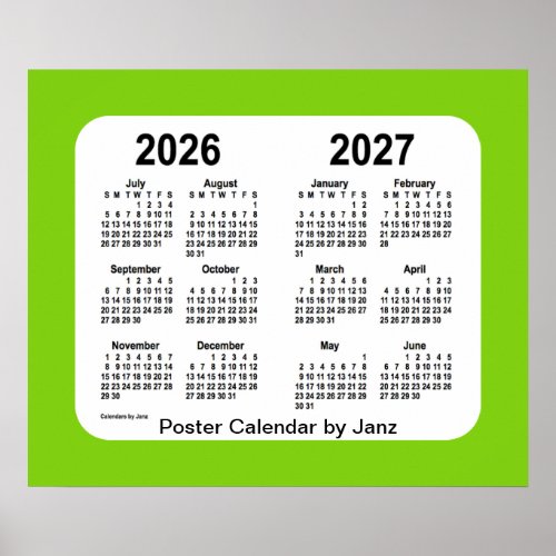 2026_2027 Yellow Green School Calendar by Janz Poster