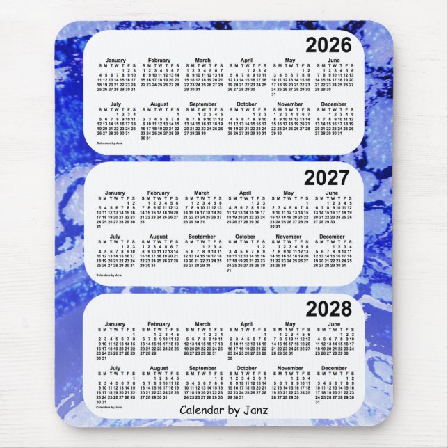 2026-2028 Blue Galaxy 3 Year Calendar by Janz Mouse Pad (Front)