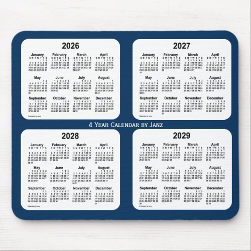 2026_2029 Police Box Blue 4 Year Calendar by Janz Mouse Pad