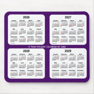 2026-2029 Purple Holiday Calendar by Janz Mouse Pad