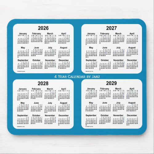 2026_2029 Steel Blue 4 Year Calendar by Janz Mouse Pad