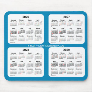 2026-2029 Steel Blue Holiday Calendar by Janz Mouse Pad