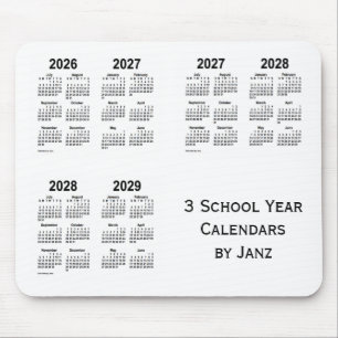 2026-2029 White 3 School Year Calendars by Janz Mouse Pad