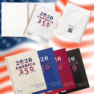 2026 America 250 White Pearl Commemorative QR Code Planner