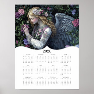 2026 Angel Full Year Yearly Wall Calendar Poster