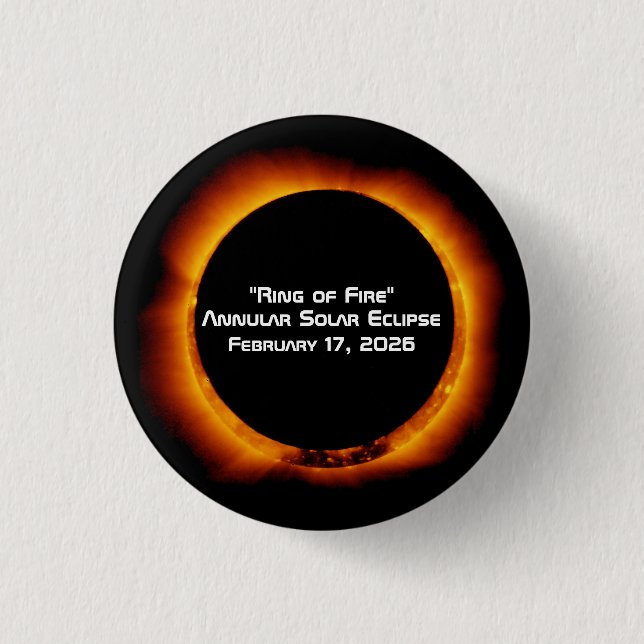 2026 Annular Ring of Fire Solar Eclipse Button (Front)