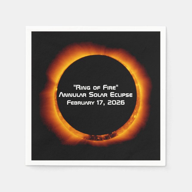 2026 Annular Ring of Fire Solar Eclipse Napkins (Front)