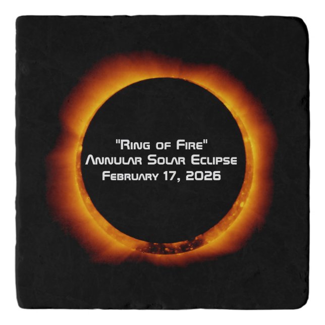 2026 Annular Ring of Fire Solar Eclipse Trivet (Front)