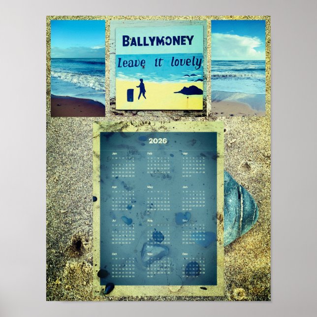 2026 Ballymoney Beach Wall Calendar Poster (Front)