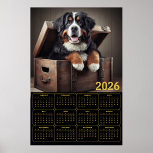 2026 Bernese Mountain Dog Calendar  Poster