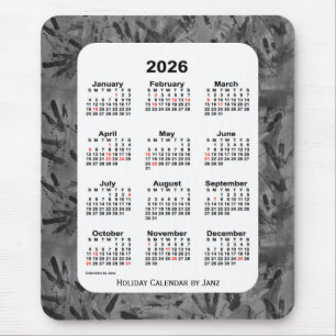 2026 Black Art Holiday Calendar by Janz Mouse Pad