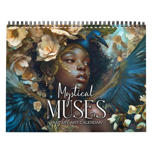 2026 Black Fantasy Art Mystical Muses Calendar (Cover)