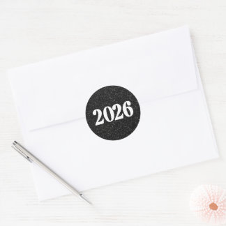 2026 black glitter sticker for envelopes