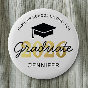 2026 Black Gold Graduate Button