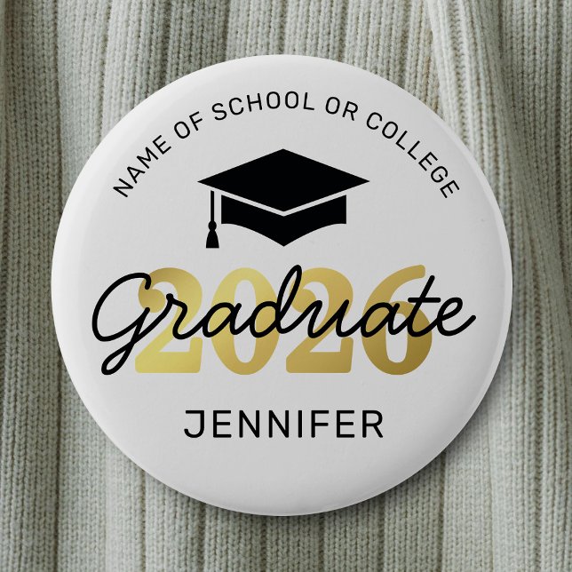 2026 Black Gold Graduate Button (Creator Uploaded)