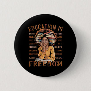2026 Black History Month Education Is Freedom Blac Button
