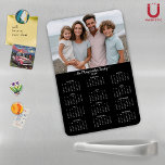 2026 Black Modern Personalized Photo Calendar Magnet<br><div class="desc">2026 Classic Black and White Modern Minimalist Photo Calendar Magnet Customizable with your Family Name and Photo.🌟Designed for 2026 only, and perfect for small gifts, stocking stuffers, or in place of holiday cards! Keep your family’s favorite memories close all year with this customizable magnetic calendar card. Featuring your photo, family...</div>