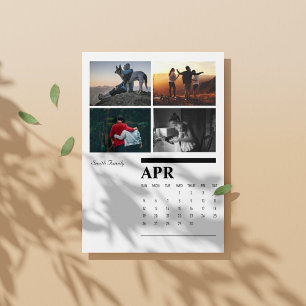2026 Black & White Portrait Calendar - April Holder