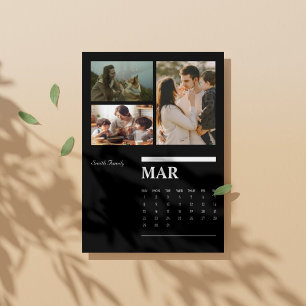 2026 Black & White Portrait Calendar - March Holder