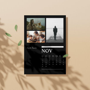2026 Black & White Portrait Calendar - November Holder