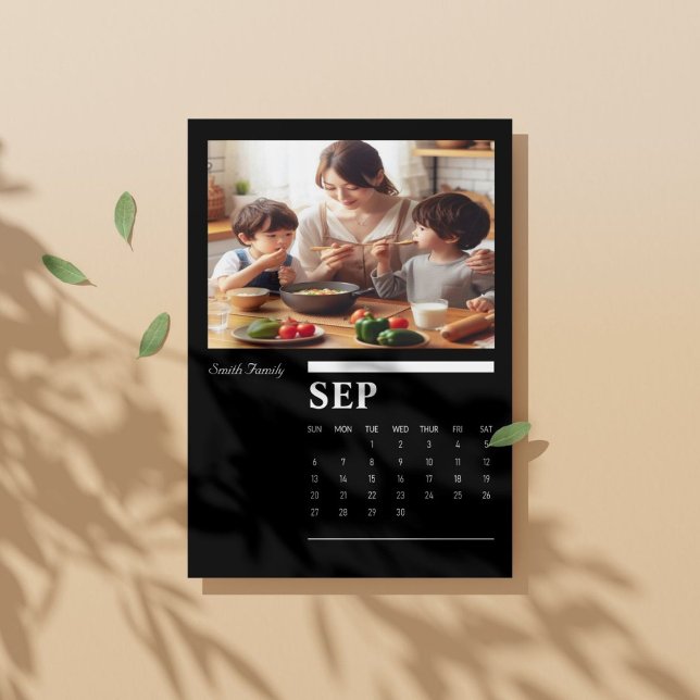 2026 Black & White Portrait Calendar - September Holder (Creator Uploaded)