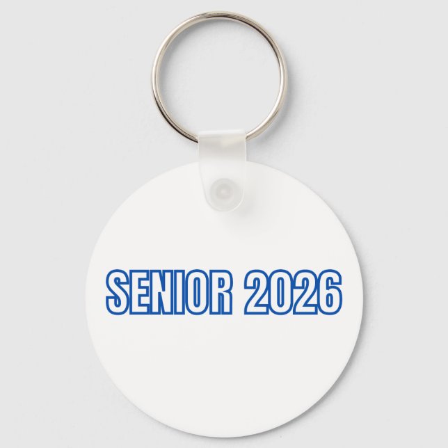 2026 Blue Varsity Senior Custom Name Keychain (Front)