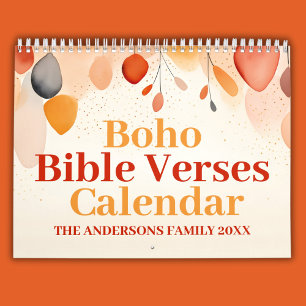 2026 Boho Christian Inspirational Bible Verses Calendar